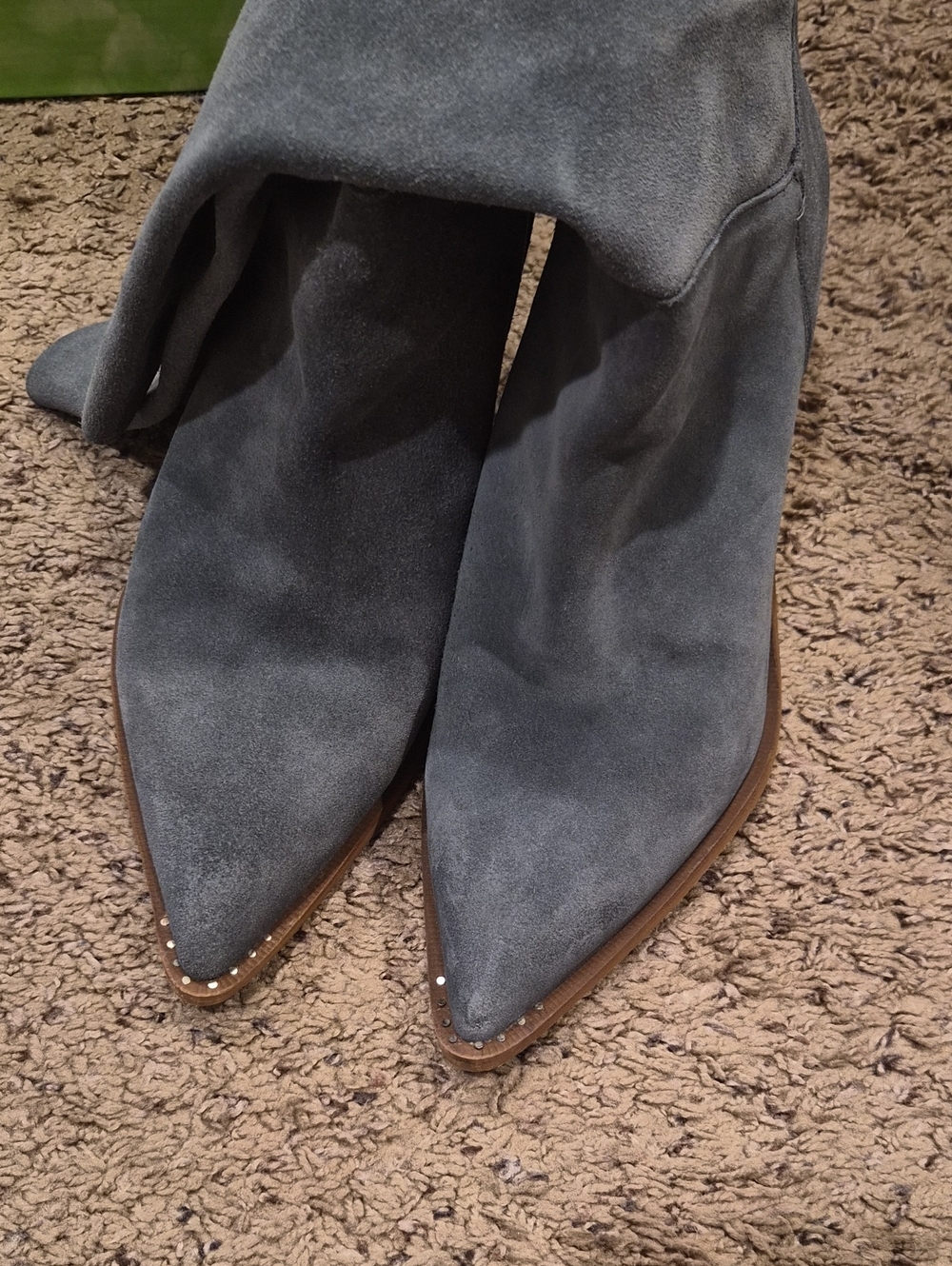 Sam Edelman Blue Gray Suede Boots, Size 10 - Picture 4 of 9